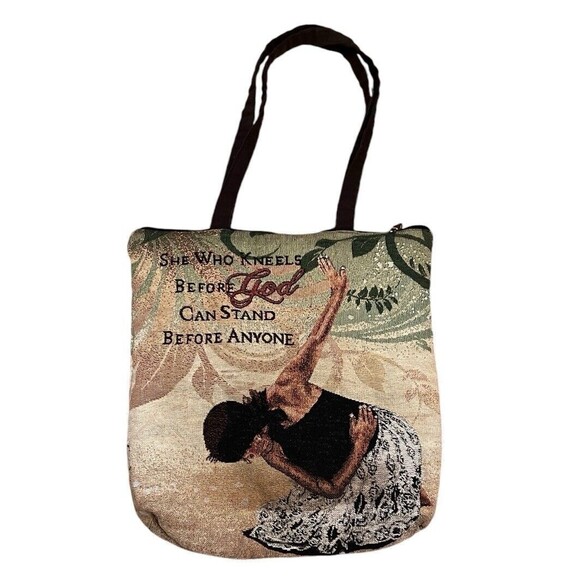 Unbranded Handbags - African American Expressions Woven Tote Bag She Who Kneels Before God